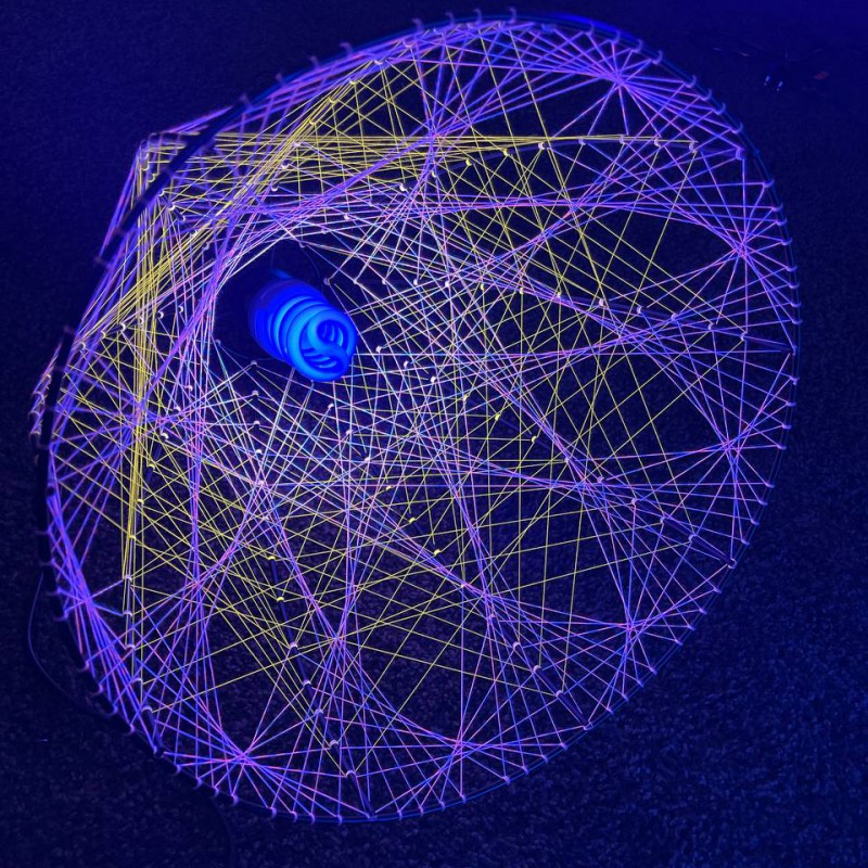 Fluorescent String Art Lamp "Dome"