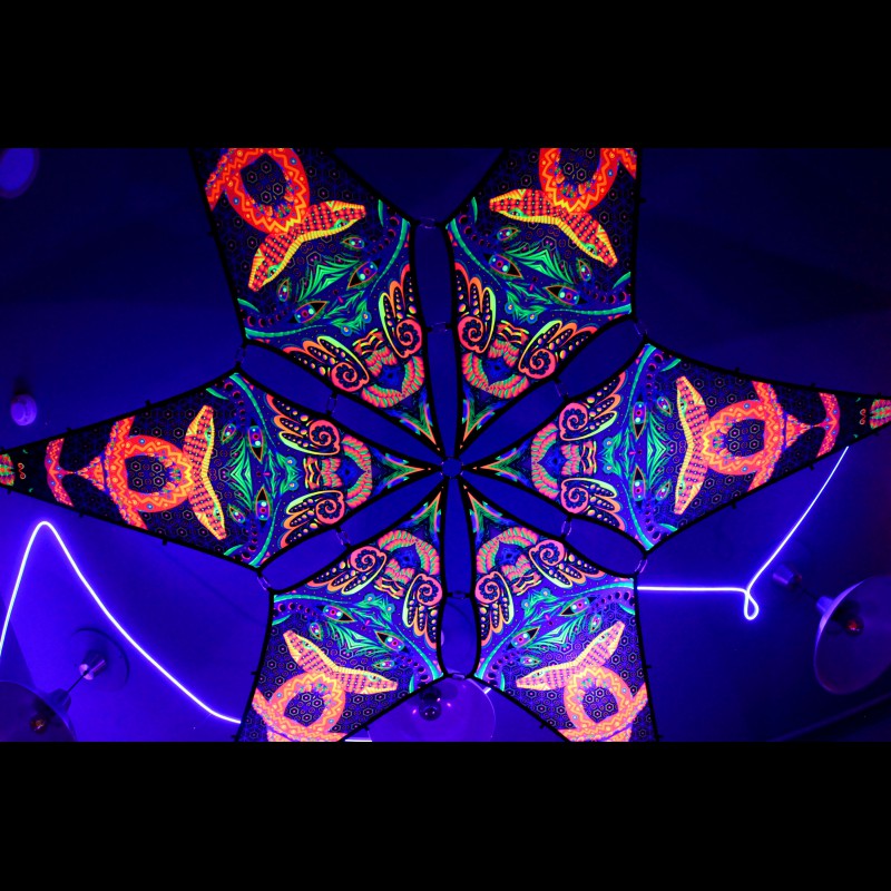 Psychedelic UV-active canopy “Snakes“