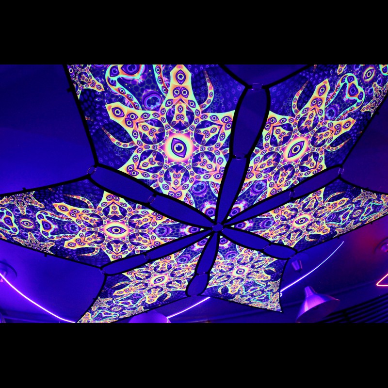 Psychedelic Spiritual Blacklight Decoration “Two Stars” 