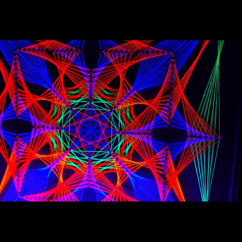 Blacklight UV String Art Mandala "Sacral Portal"