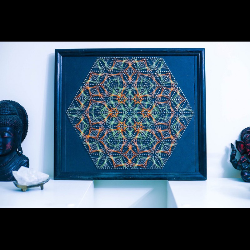 Glowing UV String Art "Sacred Mandala"