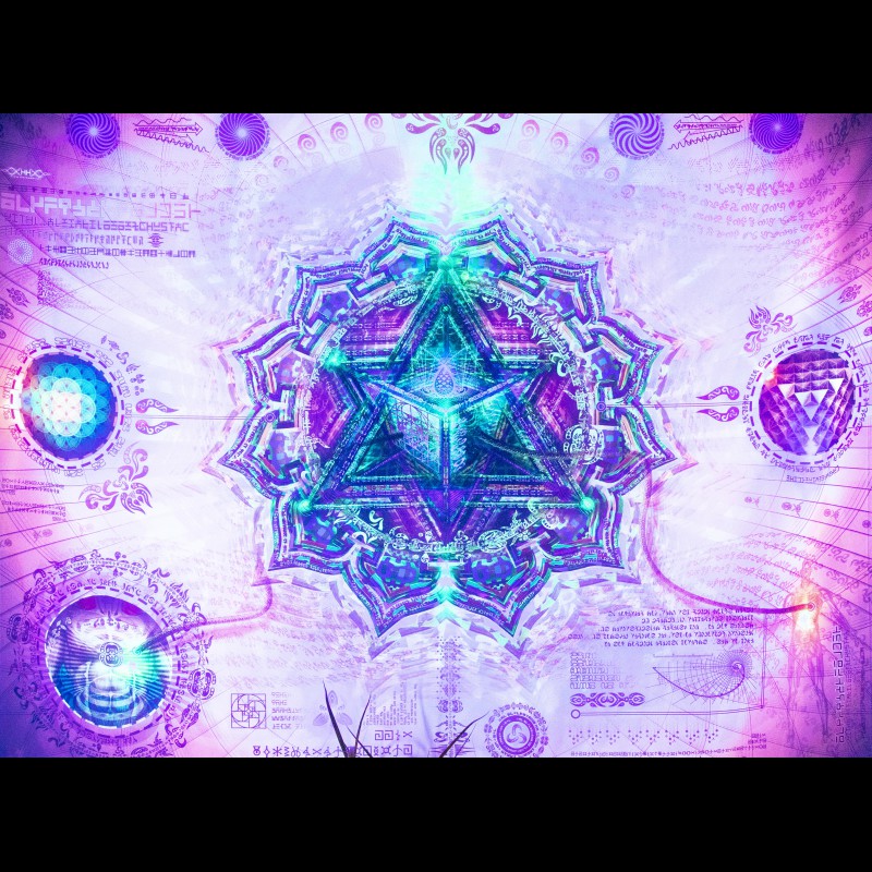 Fluorescent tapestry «Universal Transmissions - Energy Vortexes 4 Anahata Cha...