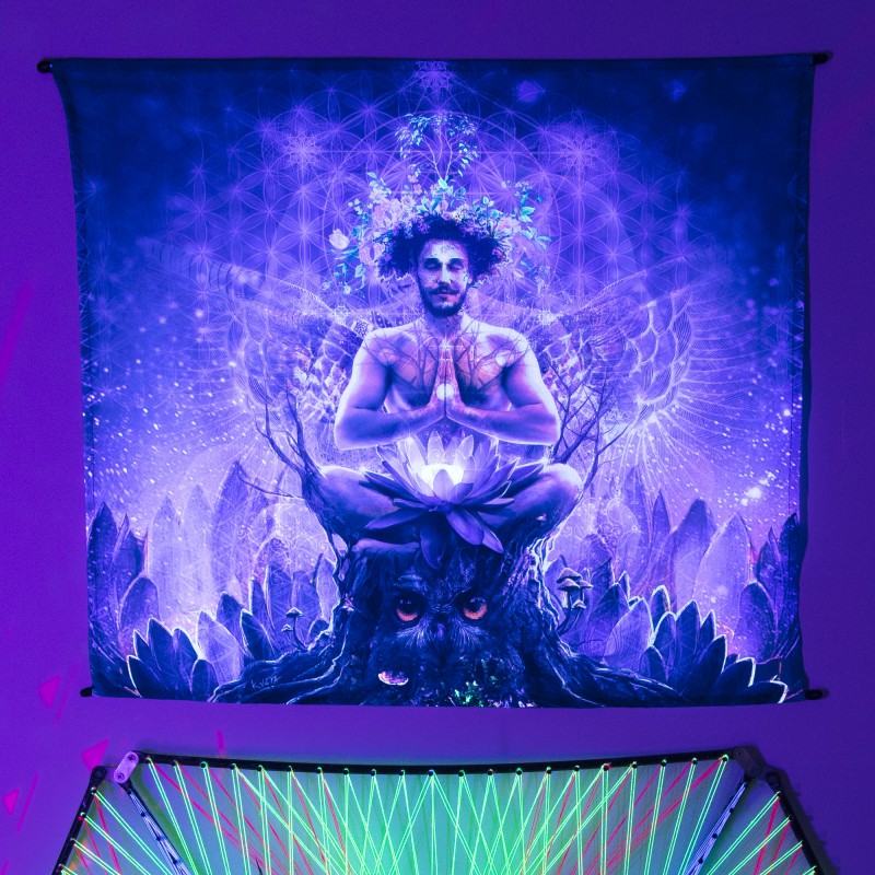 Fluorescent Esoteric UV Active Tapestry «Forest Soul»