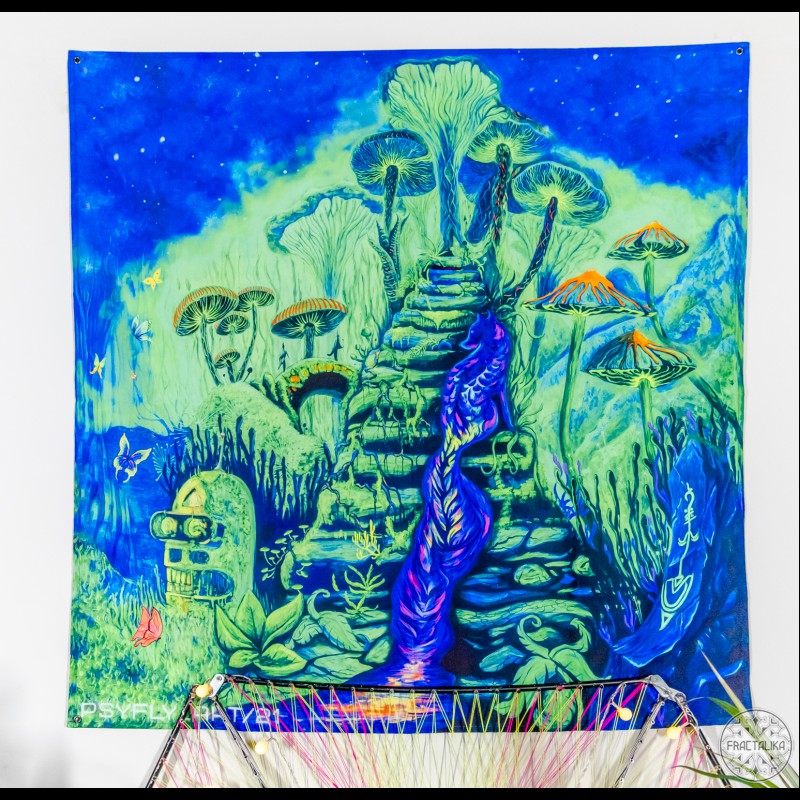 Psychedelic Mushroom Tapestry «Fairy Mushrooms»
