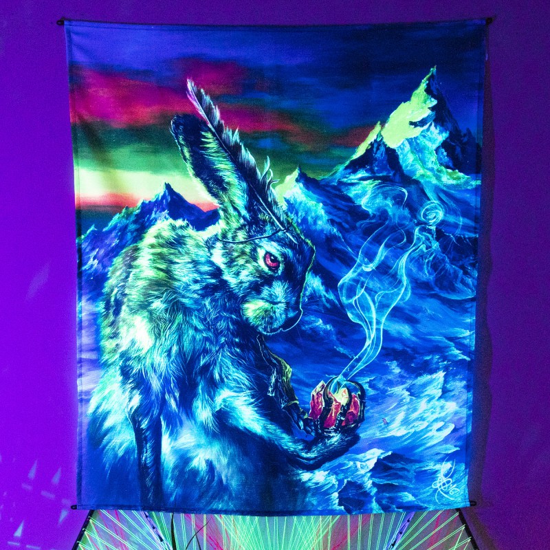 Psychedelic wall hanging uv décor «Polar Shaman»