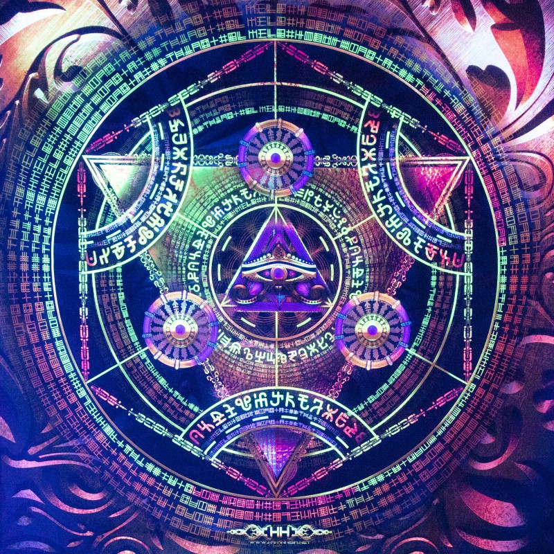 Psychedelic UV-active painting «Arcane Opulence»