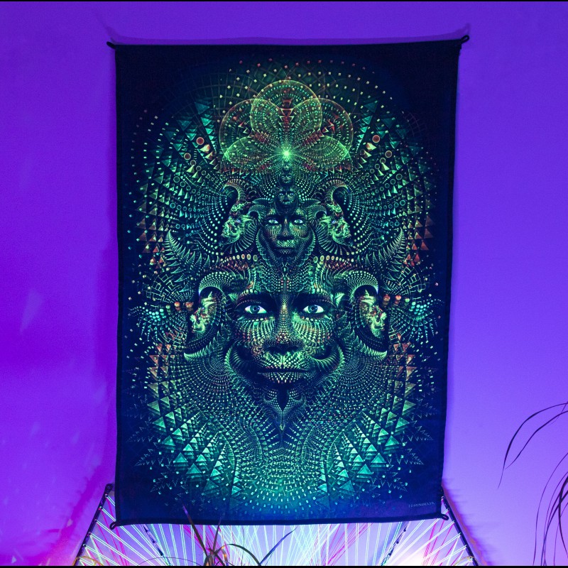 Psychedelic trippy glowing wall art «Pan»