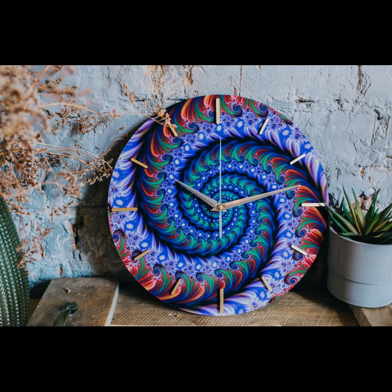 Mandala Wall Clock “Spiral Fractal”
