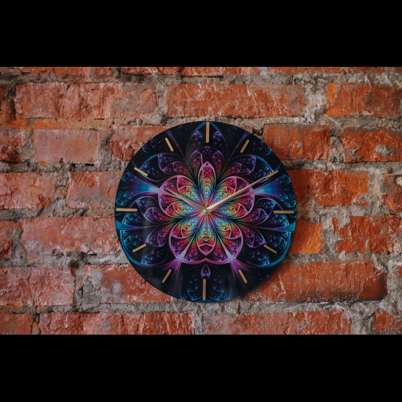 Spiritual Gift Silent Wall Clocks “Fractal Mandala”