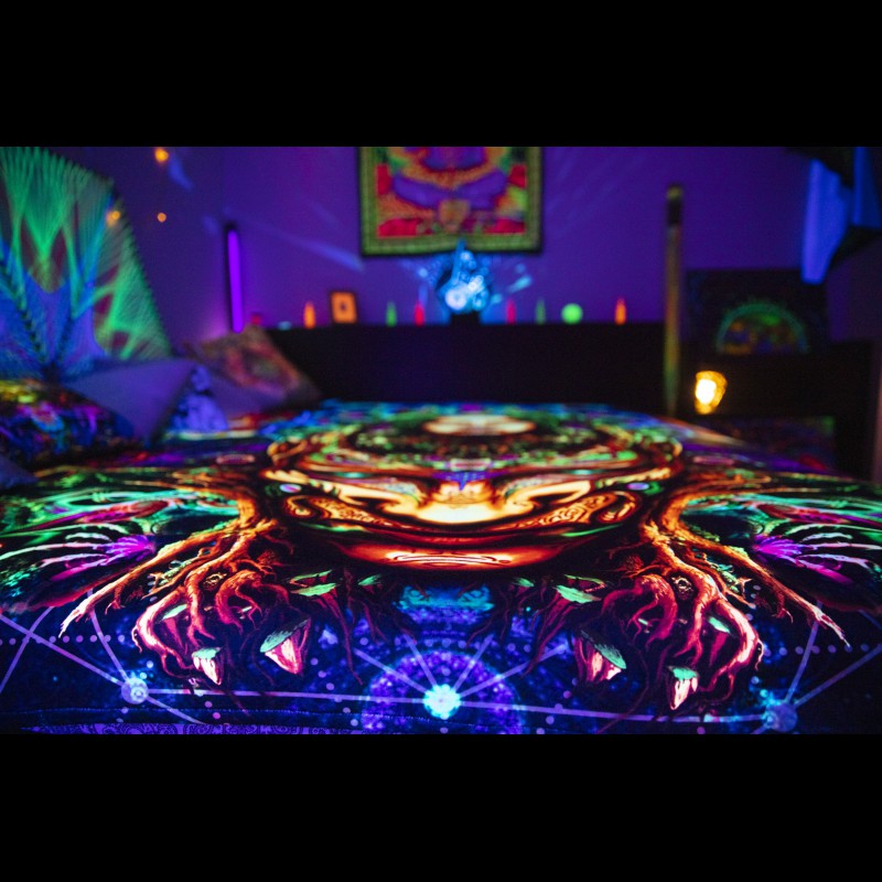 Psychedelic ethnic bedspread spiritual decor «Inside»