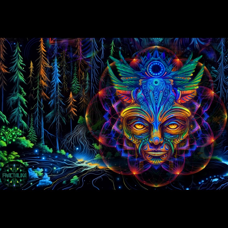 Chrome Psychedelic Symmetry Totem Framed Canvas by Discordant Dreams  Art_Natfigcreates