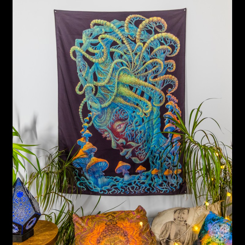 Psychedelic Trippy Tapestry «Mushroom Penetration»