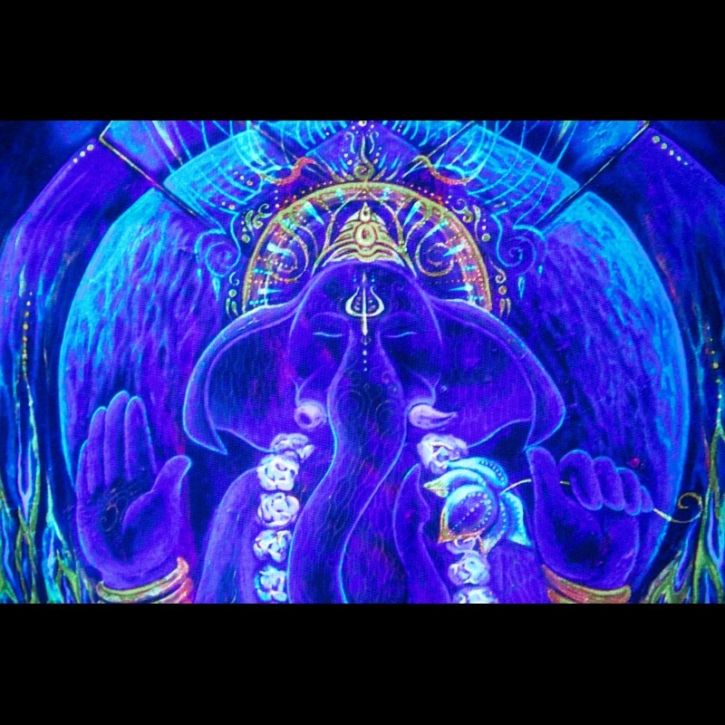 Forest tapestry psychedelic print «Forest Ganesh»