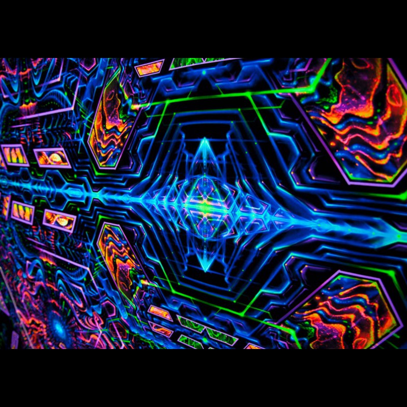 DMT Trippy Spiritual Tapestry «Exo Molecular Mind»