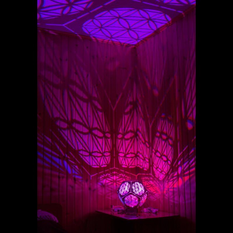 Sacred Geometry room deco lamp "Flower of life reincarnation" night...
