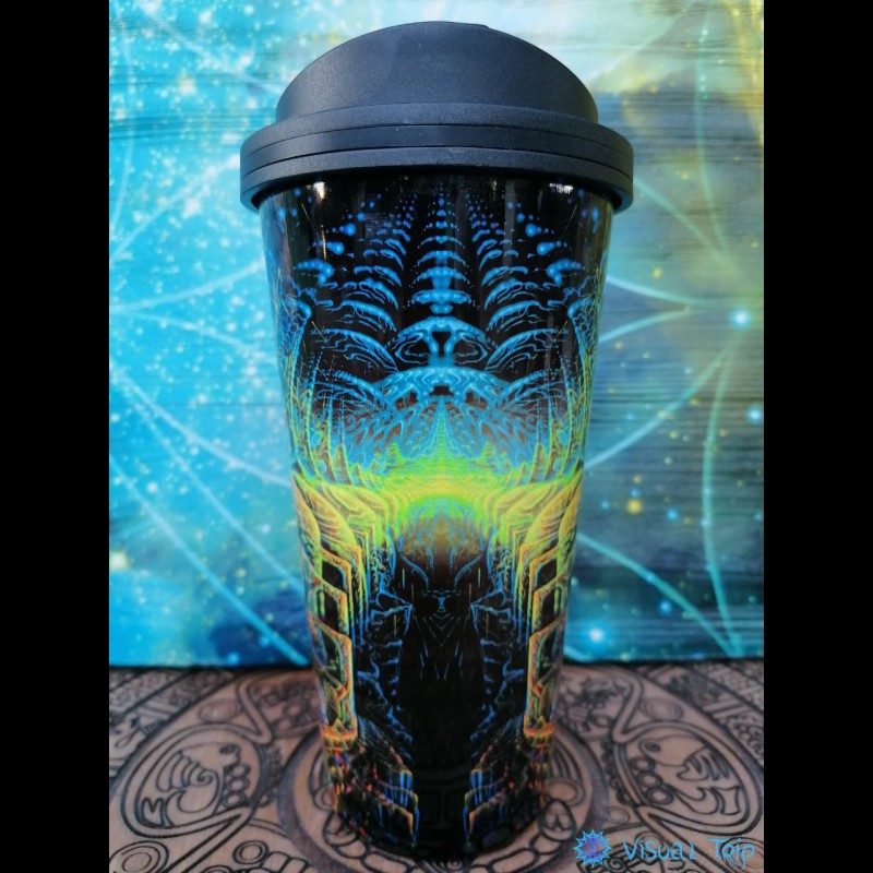 Travel Mug With Psychedelic Design “Abstraction”
