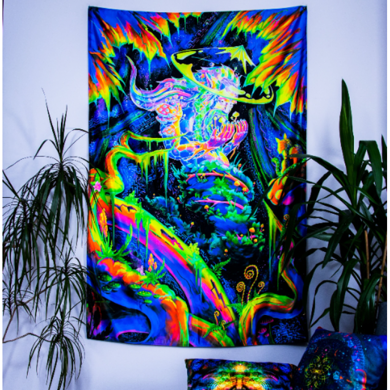 Mushroom blacklight tapestry «Mushroom Spirit»