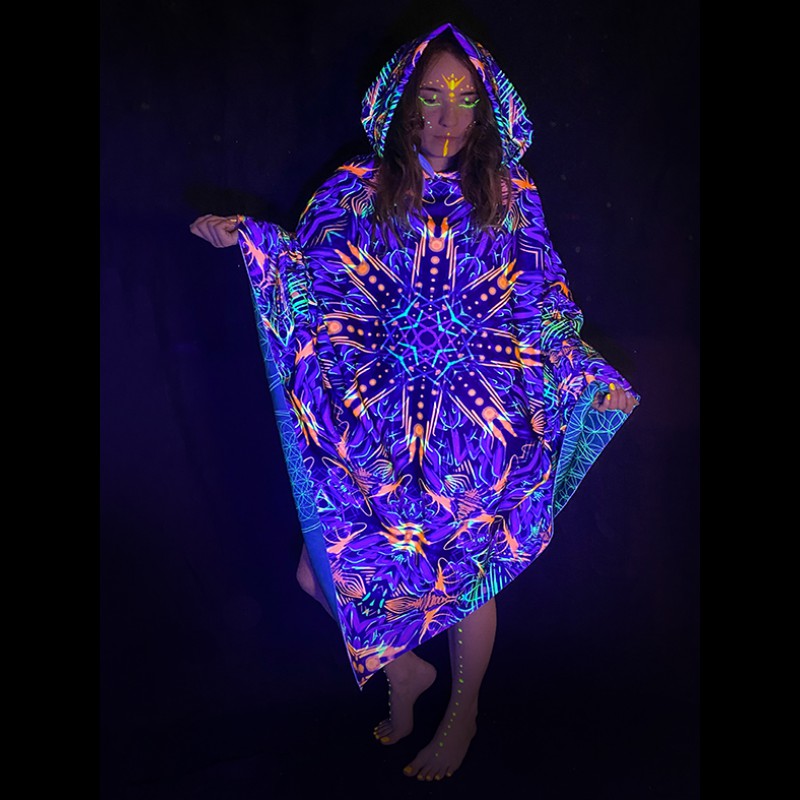 Festival Hippie Hooded Poncho «Wave Power»