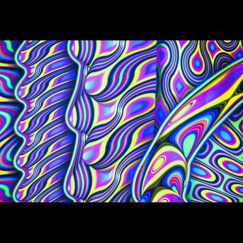 Glowing psychedelic art painting «Micro Macro»