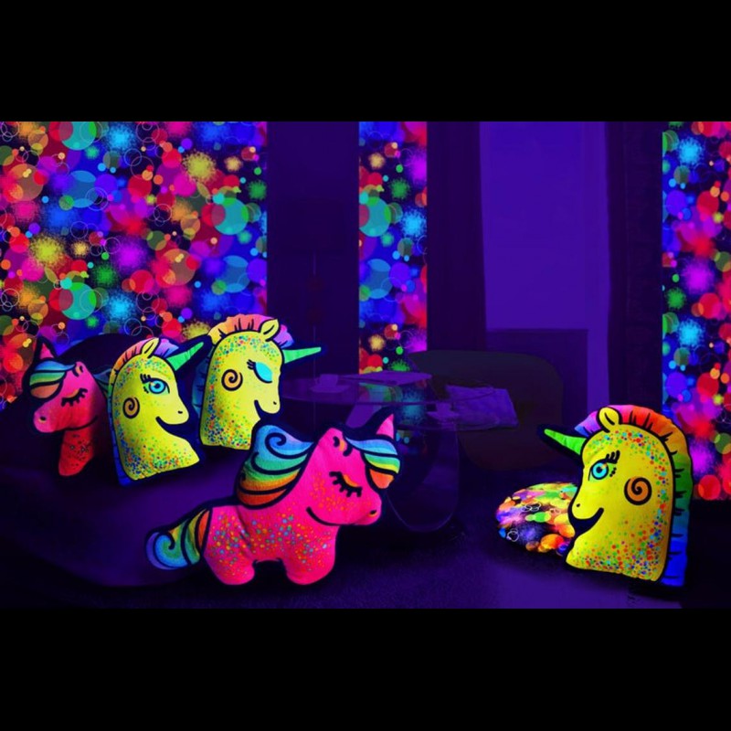 Psychedelic Decorative Toy Pillow "Rainbow Unicorn"