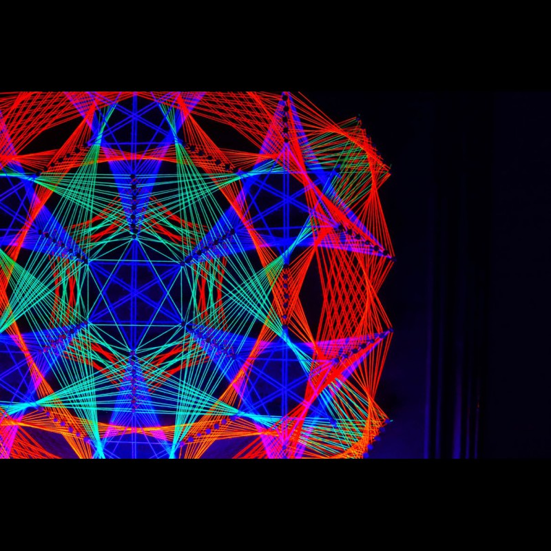 Fluorescent String Art Mandala "Fractal Infinity"