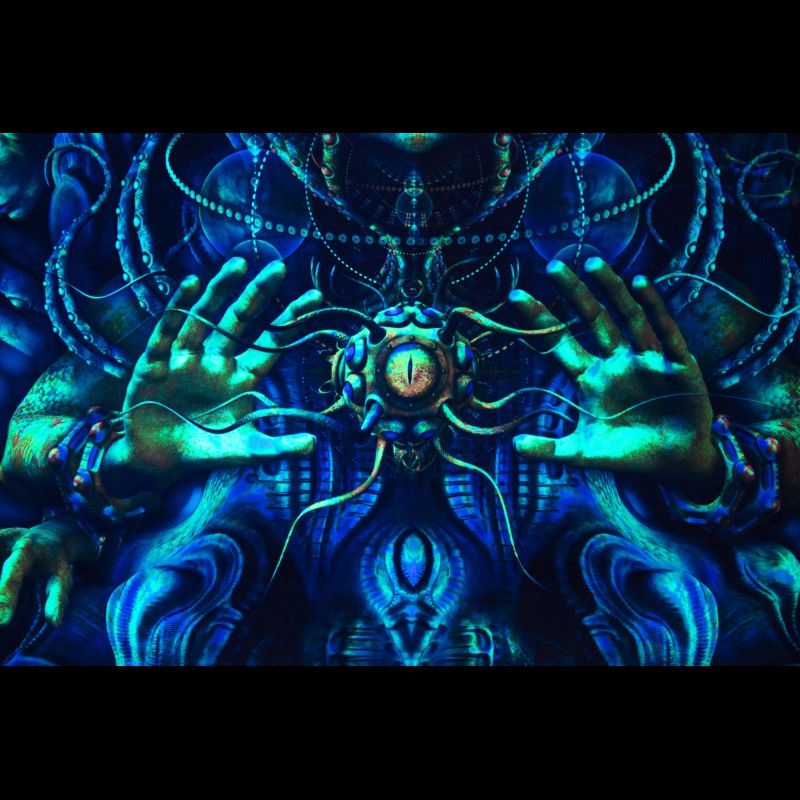 Glowing psychedelic painting «Warlords of Atlantis»