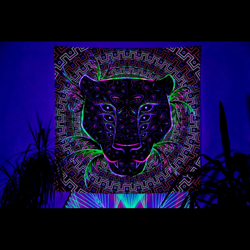 Psytrance blacklight fractal decor "Magic Leopard"