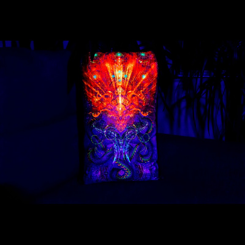 UV-Surreal Boho Pillow "Infinity Dragon"