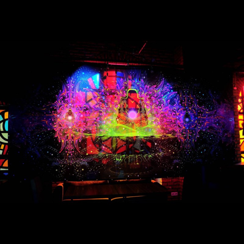 Trippy fractal psychedelic backdrop «Enlightenment»