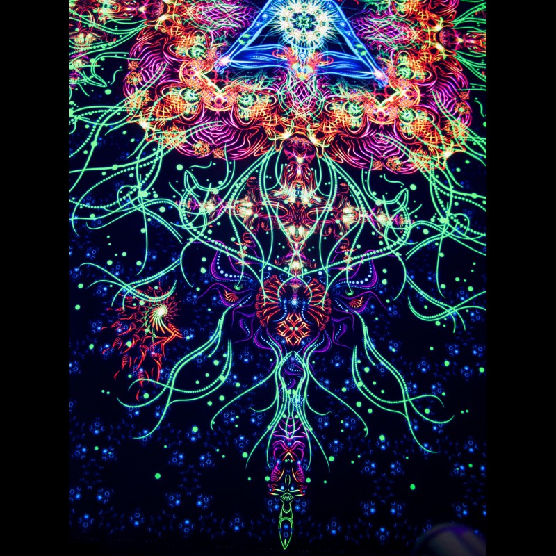 Spiritual fluorescent tapestry «Reincarnation» (Vertical)