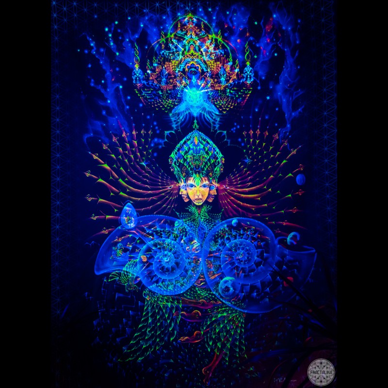 Esoteric UV glowing canvas «Trinity»