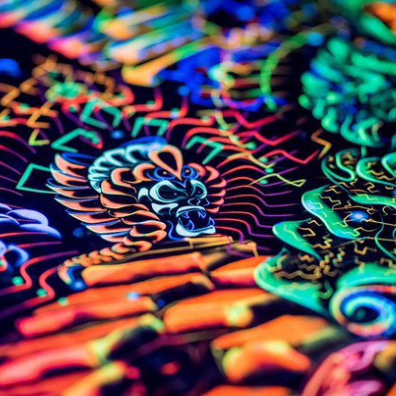 Incredible, exciting fractal art, psychedelic backdrop "Heaven and Hell&...