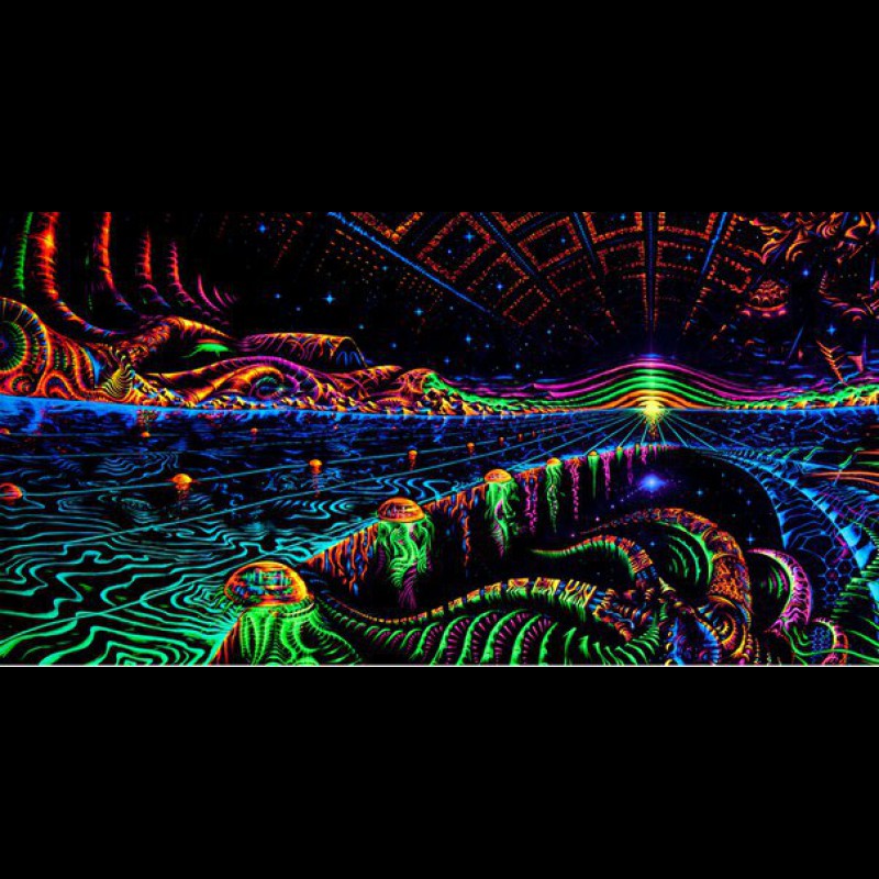 Festival fluorescent visionary backdrop "Terraforming"